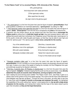 “To the Filipino Youth” (A ‘La Juventud Filipina, 1879, University of Sto. Thomas) 
1[Fly, grand genius], 
And infuse them wi
