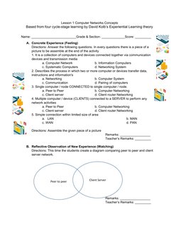 Computer Networking Concepts Worksheet | PDF | Network Topology | Peer ...