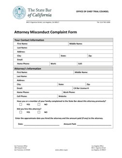 California Attorney Misconduct Complaint Guide | PDF | State Bar Of ...