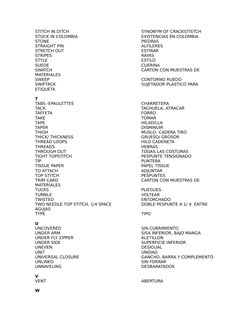 STITCH IN DITCH
SYNONYM OF CRACKSTISTCH
STOCK IN COLOMBIA
EXISTENCIAS EN COLOMBIA
STONE
PIEDRAS
STRAIGHT PIN
ALFILERES
STRETC