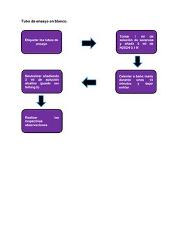 Tubo de ensayo en blanco. 
 
 
 
 
 
 
 
 
Etiquetar los tubos de 
ensayo 
Tomar 
1 
ml 
de 
solución de sacarosa 
y añadir 6