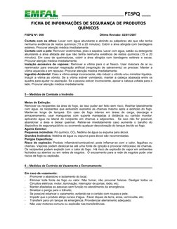 ________________________________ FISPQ ___
FICHA DE INFORMAÇÕES DE SEGURANÇA DE PRODUTOS
QUÍMICOS
FISPQ Nº: 008