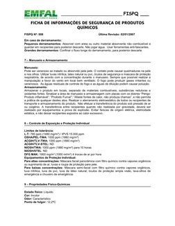 ________________________________ FISPQ ___
FICHA DE INFORMAÇÕES DE SEGURANÇA DE PRODUTOS
QUÍMICOS
FISPQ Nº: 008