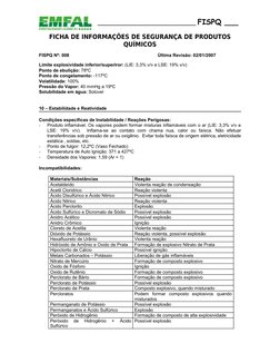 ________________________________ FISPQ ___
FICHA DE INFORMAÇÕES DE SEGURANÇA DE PRODUTOS
QUÍMICOS
FISPQ Nº: 008