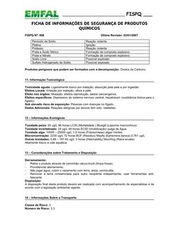 ________________________________ FISPQ ___
FICHA DE INFORMAÇÕES DE SEGURANÇA DE PRODUTOS
QUÍMICOS
FISPQ Nº: 008