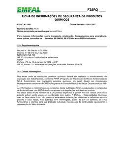 ________________________________ FISPQ ___
FICHA DE INFORMAÇÕES DE SEGURANÇA DE PRODUTOS
QUÍMICOS
FISPQ Nº: 008