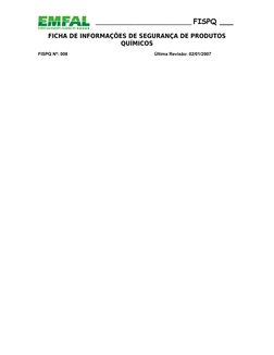 ________________________________ FISPQ ___
FICHA DE INFORMAÇÕES DE SEGURANÇA DE PRODUTOS
QUÍMICOS
FISPQ Nº: 008