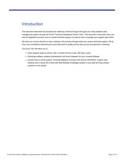 © 2018 Cisco and/or its affiliates. All rights reserved. This document is Cisco Public Information. 
Page 3 of 19 
Introd