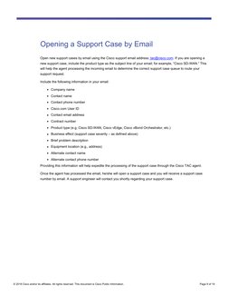 © 2018 Cisco and/or its affiliates. All rights reserved. This document is Cisco Public Information. 
Page 9 of 19 
Openin