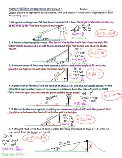 Angle of Elevation and Depression Problems | PDF | Home & Garden