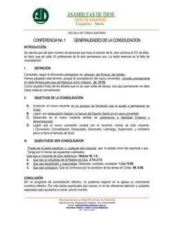ESCUELA DE CONSOLIDADORES 
CONFERENCIA No. 1           GENERALIDADES DE LA CONSOLIDACION
INTRODUCCIÓN.
Se cal