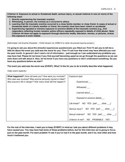 Caps Ca 5 PDF | PDF | Psychological Trauma | Posttraumatic Stress Disorder