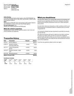 Personal Liability policy bill
Policy number: 
964 011 960
Effective date:
October 1, 2018
Agency:
Dan Dennis
(808) 626-2788