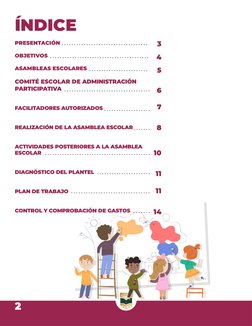 2
PRESENTACIÓN
OBJETIVOS
ASAMBLEAS ESCOLARES
COMITÉ ESCOLAR DE ADMINISTRACIÓN 
PARTICIPATIVA
FACILITADORES AUTORIZADOS
REALIZ