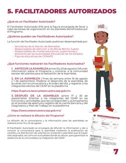 5. FACILITADORES AUTORIZADOS
7
¿Qué es un Facilitador Autorizado?
El Facilitador Autorizado (FA) será la figura encargada de