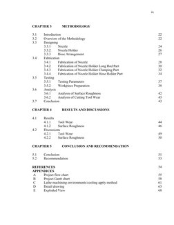 ix
CHAPTER 3
METHODOLOGY
3.1
Introduction
22
3.2 
Overview of the Methodology
22
3.3
Designing
3.3.1
Nozzle
24
3.3.2
Nozzle H