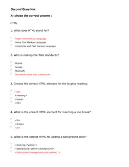 HTML Essentials Exam Questions | PDF | Html Element | Html