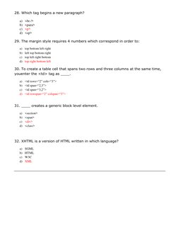 HTML Essentials Exam Questions | PDF | Html Element | Html