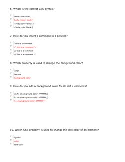 HTML Essentials Exam Questions | PDF | Html Element | Html