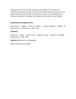  
in	  Bogotá	  between	  1935	  and	  1965,	  organized	  chronologically,	  some	  variations	  are	  
identi