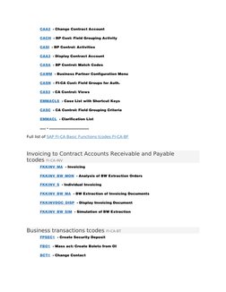 SAP FI-CA Transaction Codes Overview | PDF | Cheque | Payments