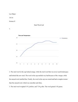  
Leo Major 
3/8/16 
Science E 
Steel Wool Lab 
1. 
 
2. The steel wool in the cup looked orange, while the steel wool that w