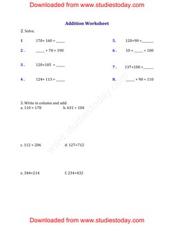 Class 2 Addition Worksheet | PDF | Teaching Mathematics