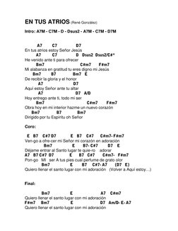 EN TUS ATRIOS (René González) 
Intro: A7M - C7M - D - Dsus2 - A7M - C7M - D7M 
 
            A7         C7                 D7