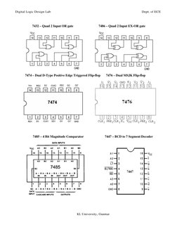 IC Pin Diagrams for Digital Logic Design | PDF