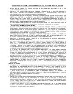 REVOLUCIÓN NACIONAL: ORIGEN Y EFECTOS DEL NACIONALISMO EN BOLIVIA
BOLIVIA  EN  LA  GUERRA  DEL  CHACO  FRACASÓ  Y  RECONOCIÓ