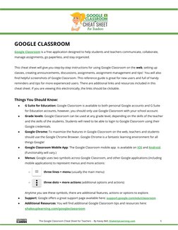 Google Classroom Cheat Sheet for Teachers | PDF | Software | Computing