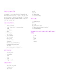 LIMPIEZA DE LAS ÁREAS PÚBLICAS: 
 
A continuación se presentan algunos procedimientos de trabajo para la 
limpieza de estas á