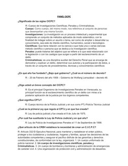 PANEL CICPC
¿Significado de las siglas CICPC?
            R: Cuerpo de Investigaciones Científicas, Penales y Criminalísticas