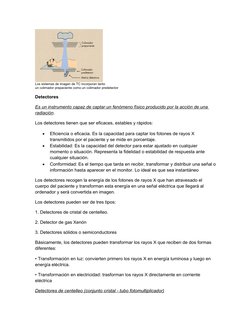 Los sistemas de imagen de TC incorporan tanto
un colimador prepaciente como un colimador predetector
Detectores
Es un instr