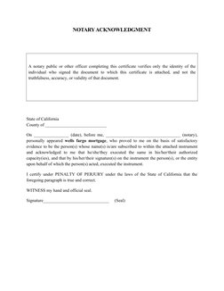 NOTARY ACKNOWLEDGMENT
 
A notary public or other officer completing this certificate verifies only the identity of the
indivi