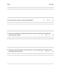 ESLC Matilda CH 1-10 Test | PDF