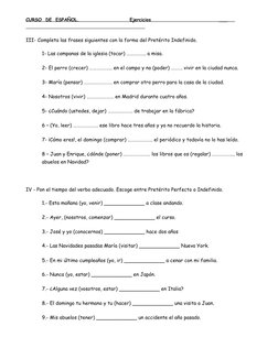 CURSO  DE  ESPAÑOL. 
 
                         
 
 Ejercicios