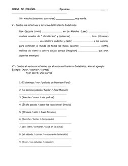 CURSO  DE  ESPAÑOL. 
 
                         
 
 Ejercicios