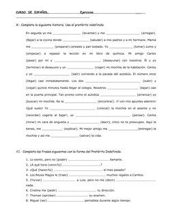 CURSO  DE  ESPAÑOL. 
 
                         
 
 Ejercicios