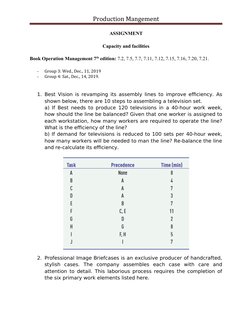 Assembly Line Efficiency Analysis | PDF | Computers