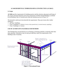 AS 1684 RESIDENTIAL TIMBER FRAMING CONSTRUCTION (AS 1684.2)
1.1 Scope
AS 1684 specifies requirements for building practice an