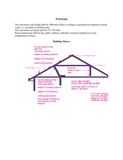 Wall height
The maximum wall height shall be 3000 mm (floor to ceiling) as measured at common external 
walls, i.e. not gable