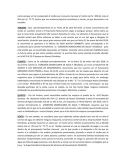 como porque se ha incorporado al recibo por consumo mensual el monto de S/. 403.64, más el
IGV por S/. 77.77, hecho que me oc