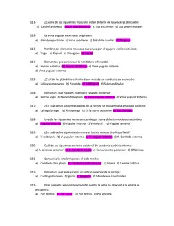 111- 
¿Cuáles de los siguientes músculos están delante de las vísceras del cuello? 
a) Las infrahiodeos    b) Los suprahiodeo