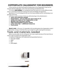 Beginner's Guide to Copperplate Calligraphy | PDF | Calligraphy | Pen