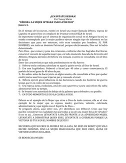 ¡LEVÁNTATE DEBORA! (https://yenny-marin.cms.webnode.com.ve/news/levantate-debora-/)
Por Yenny Marin
 “DÉBORA: LA MUJER INTEGR