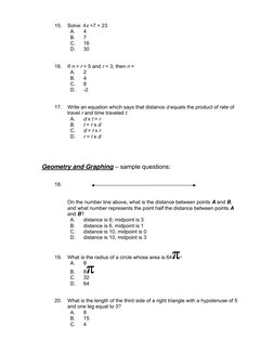 Mdis Test Questions Math Standards MDTP Algebra Readiness Test Guide | PDF | Algebra | Mathematical Concepts