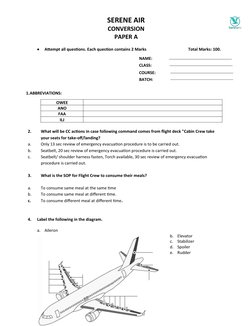 SERENE AIR  
CONVERSION
PAPER A                                                             

Attempt all questions. Each qu