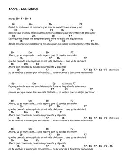 Ahora - Ana Gabriel 
 
 
Intro: Eb - F - Eb - F 
 
     Bb                   Dm                      Eb