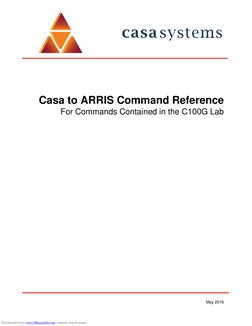 Casa to ARRIS Command Reference 
For Commands Contai
